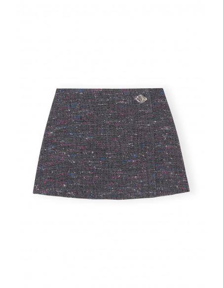 MINI JUPE MULTI WOOL PHANTOM