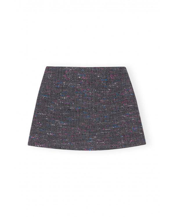 MINI JUPE MULTI WOOL PHANTOM