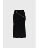 LONG JEWEL CHAIN KNIT SKIRT