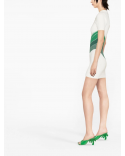 CHEVRON GRADIENT BOUCLE POLO DRESS GREEN/WHITE