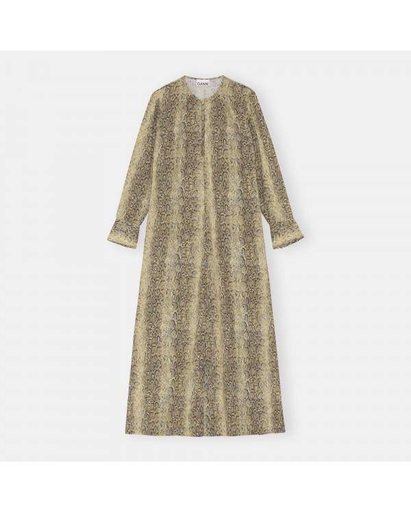ROBE PRINTED LIGHT CREPE MAXI SNAKE STARFISH