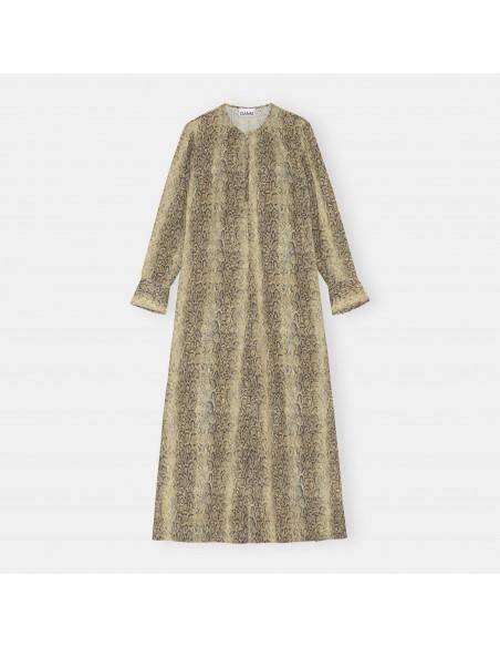ROBE PRINTED LIGHT CREPE MAXI SNAKE STARFISH