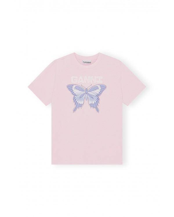 BASIC JERSEY BUTTERFLY RELAXED T-SHIRT LIGHT LILAC