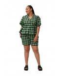 BLOUSE SEERSUCKER CHECK WRAP PEAPOD