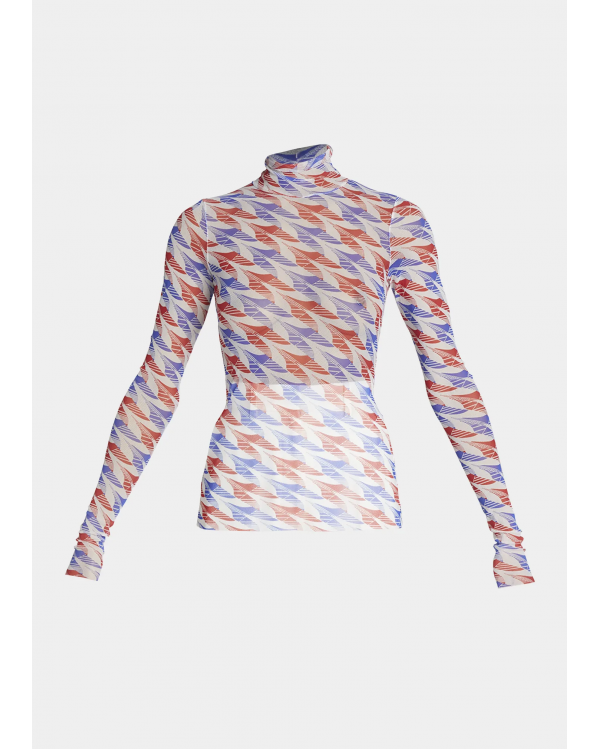 Top MESH AVIATION HOUNDSTOOTH