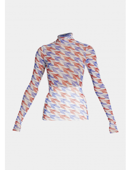 Top MESH AVIATION HOUNDSTOOTH
