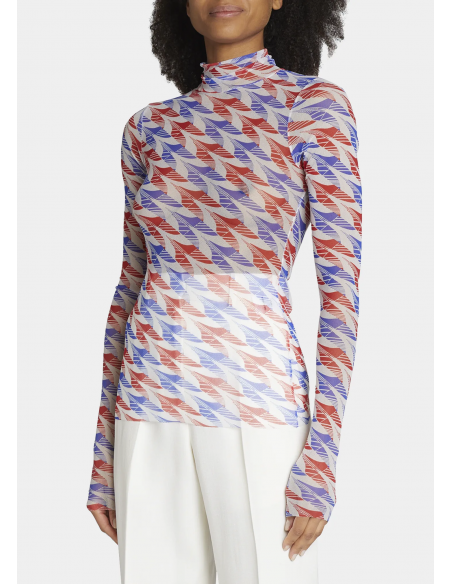Top MESH AVIATION HOUNDSTOOTH