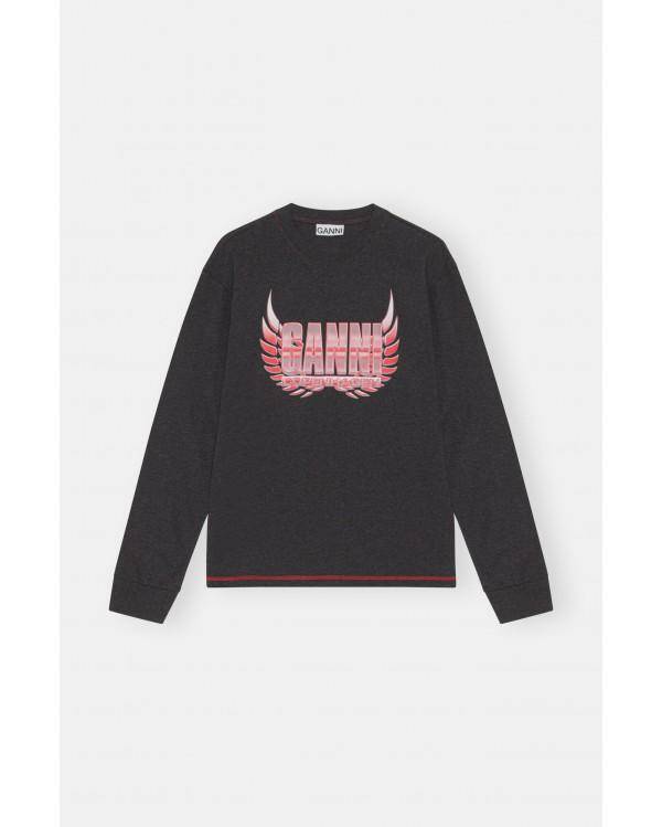 T-SHIRT MELANGE LIGHT JERSEY LONG SLEEVE PHANTOM