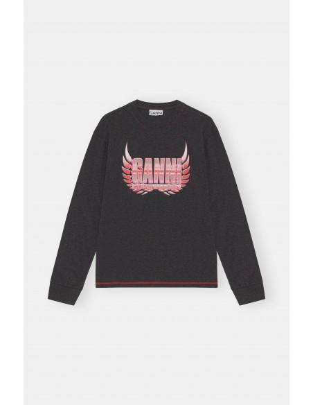 T-SHIRT MELANGE LIGHT JERSEY LONG SLEEVE PHANTOM