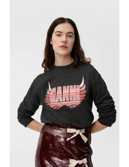 T-SHIRT MELANGE LIGHT JERSEY LONG SLEEVE PHANTOM