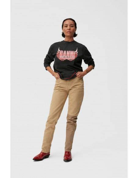 T-SHIRT MELANGE LIGHT JERSEY LONG SLEEVE PHANTOM