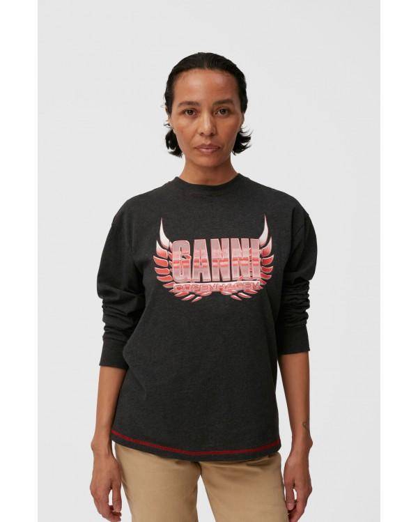 T-SHIRT MELANGE LIGHT JERSEY LONG SLEEVE PHANTOM