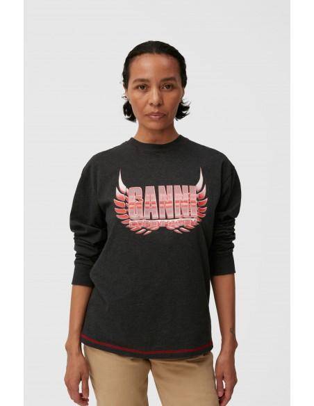T-SHIRT MELANGE LIGHT JERSEY LONG SLEEVE PHANTOM