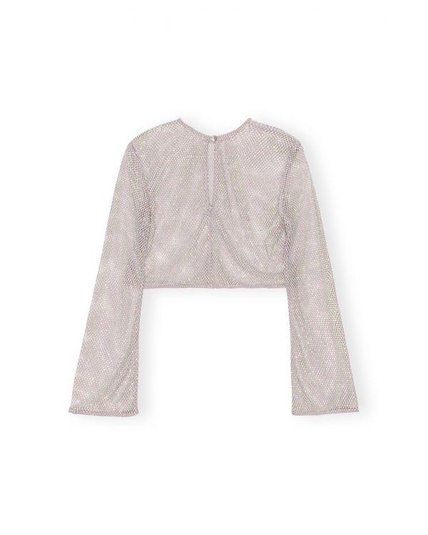 TOP MESH EMBELLISHED SILVER