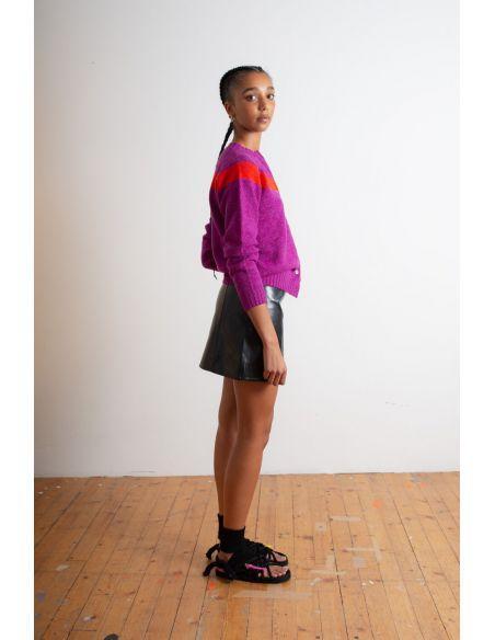 CARDIGAN Nancy LAMSWOOL PURPLE/RED