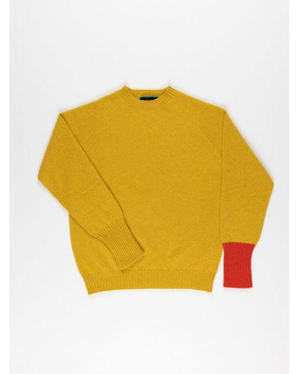 OVERSIZED LAMBSWOOL SWEATER YELLOW/RED