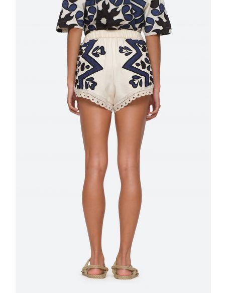 SHORT KAIA KALEIDOSCOSPE APPLIQUE NAVY