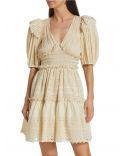 ROBE MARLEY PLEATED SMOCKED CREAM
