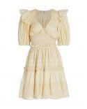 ROBE MARLEY PLEATED SMOCKED CREAM