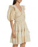ROBE MARLEY PLEATED SMOCKED CREAM