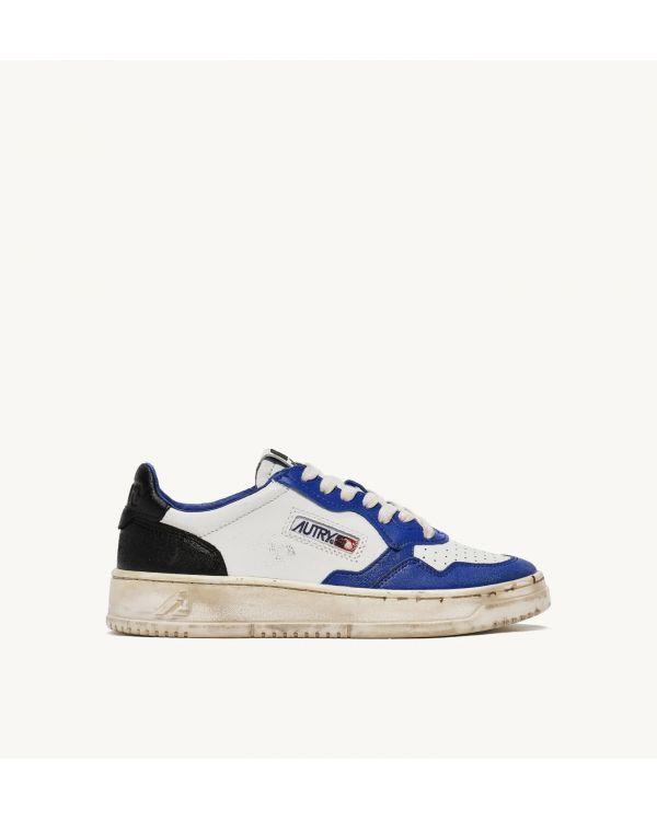 Sneakers MEDALIST SUPER VINTAGE LOW LEATHER WHITE BLUE AND BLACK