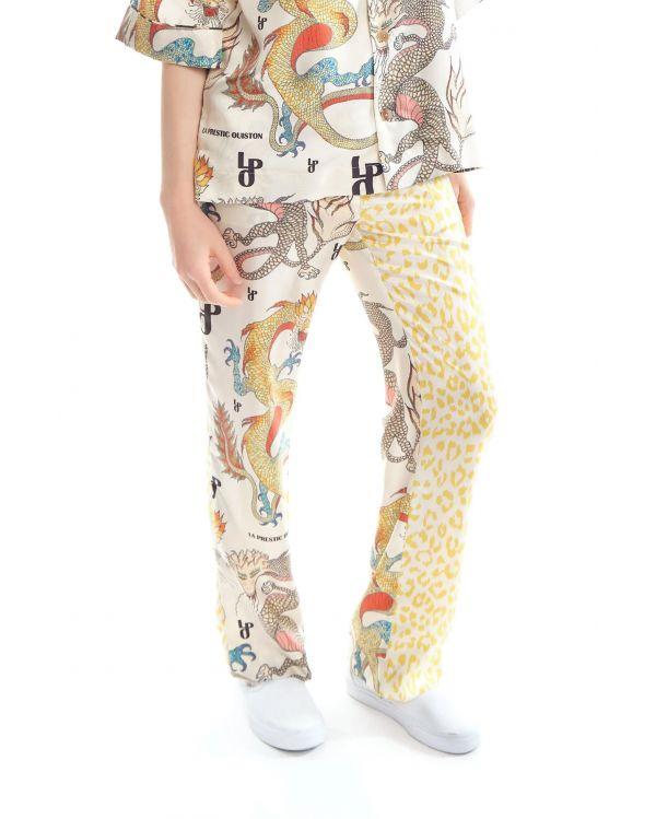 PANTALON LUCKY - MIX DRAGONS LPO ECRU