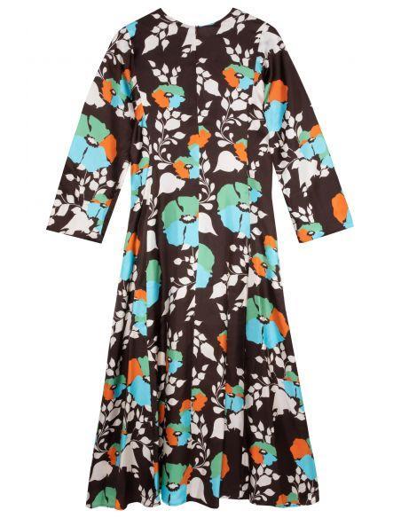 ROBE MARLY - MIX PENSEES MARRON