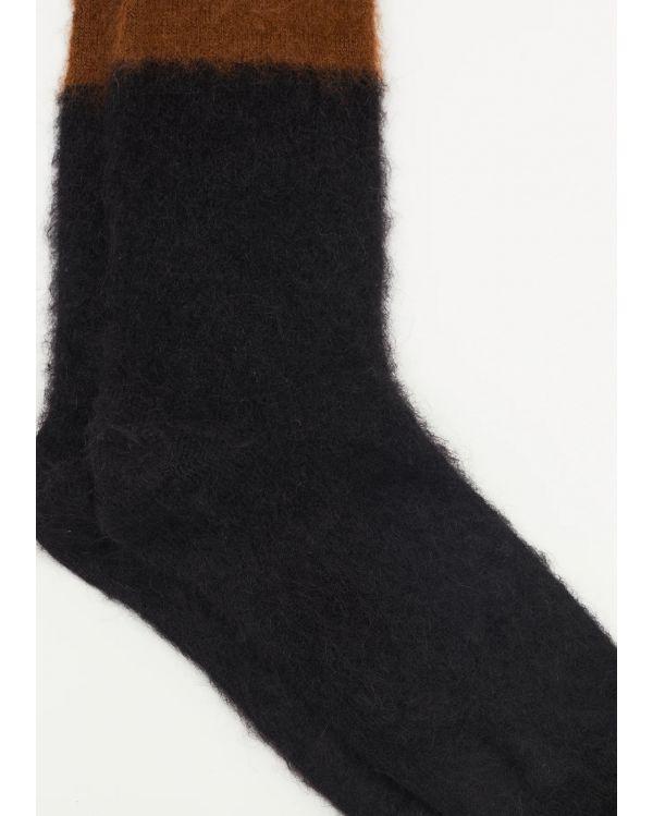 CHAUSSETTES THREE COLORS BLACK/TABACCO/CREAM