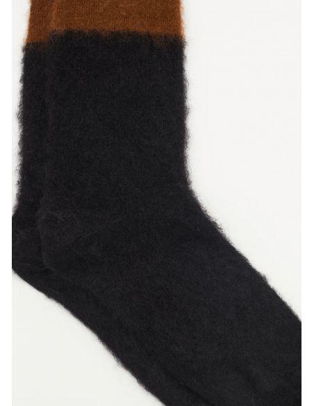CHAUSSETTES THREE COLORS BLACK/TABACCO/CREAM