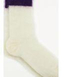 CHAUSSETTES THREE COLORS VIOLET/CREAM/BLACK
