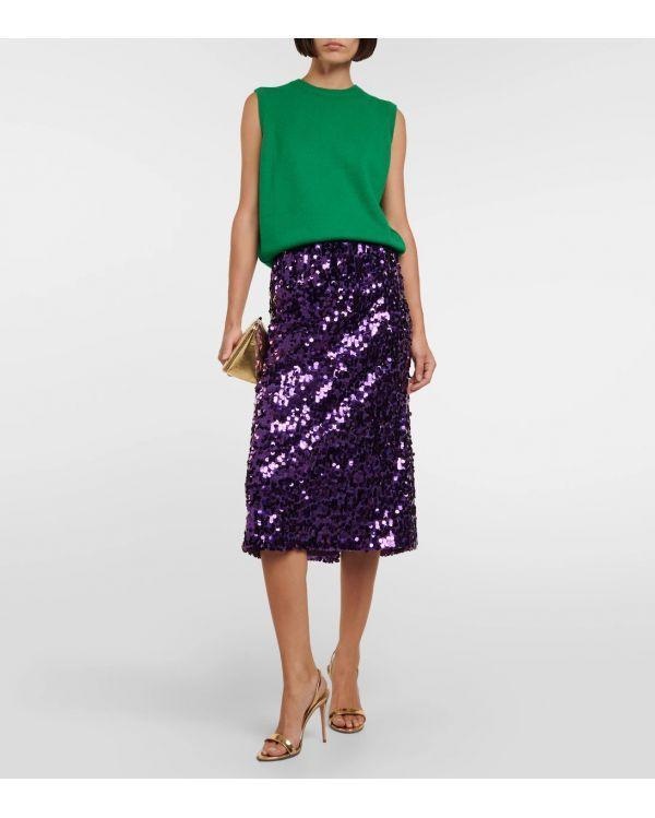 JUPE PLEATED AUBERGINE
