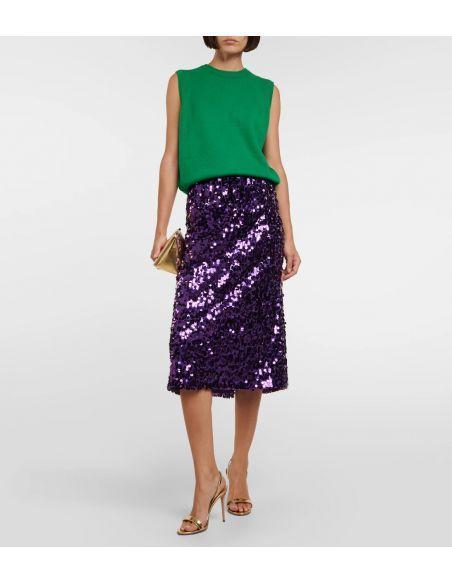 JUPE PLEATED AUBERGINE