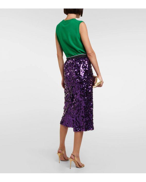 JUPE PLEATED AUBERGINE 2