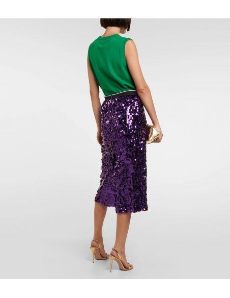 JUPE PLEATED AUBERGINE