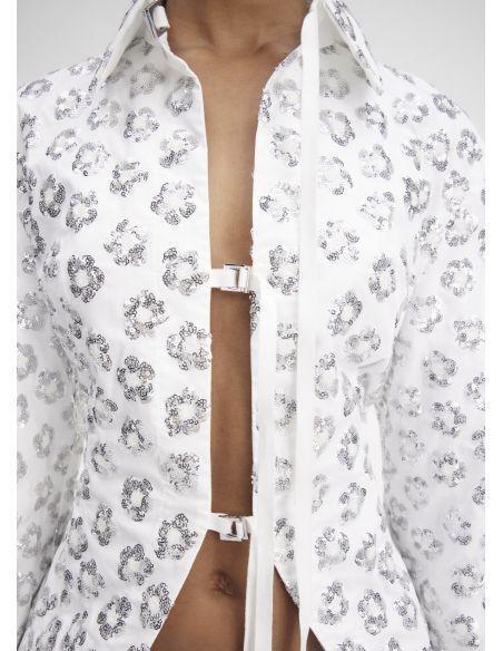 LA CHEMISE LAVE EMBROIDERED SEQUINS FLOWERS EMBROIDER