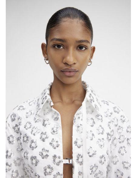 LA CHEMISE LAVOIR BRODEE SEQUINS FLOWERS EMBROIDER