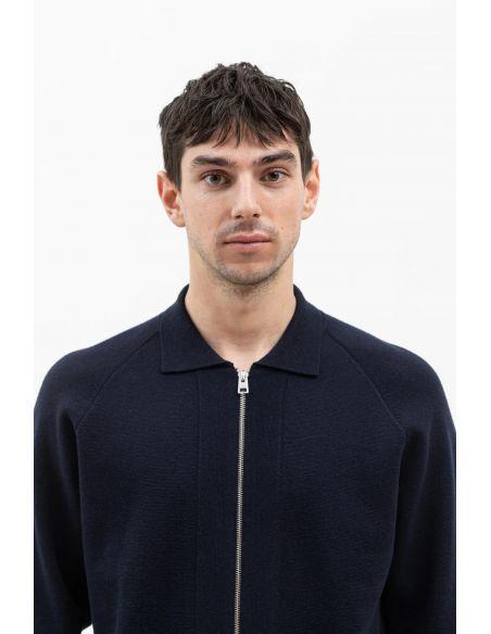 VEST BJARNE MERINO ZIP DARK NAVY