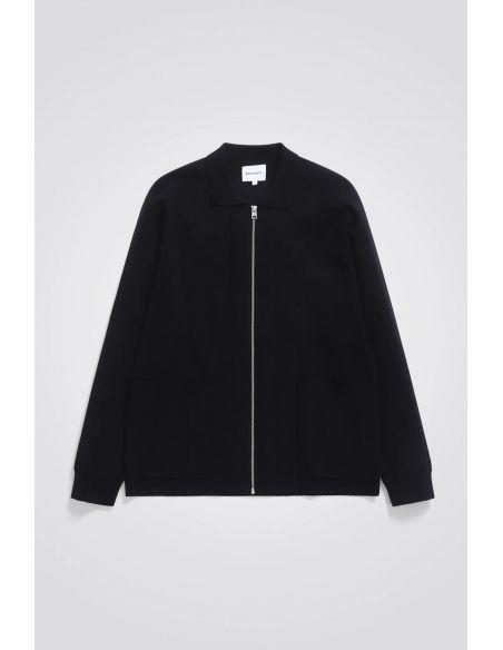 VEST BJARNE MERINO ZIP DARK NAVY