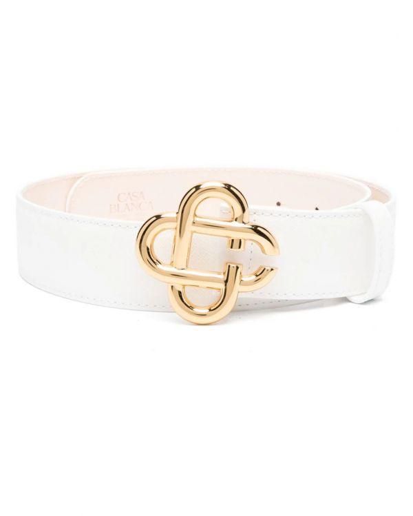 Women's Belt CC LOGO BUCKLE WHITE