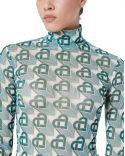 Top MESH HEART MONOGRAMME GREEN