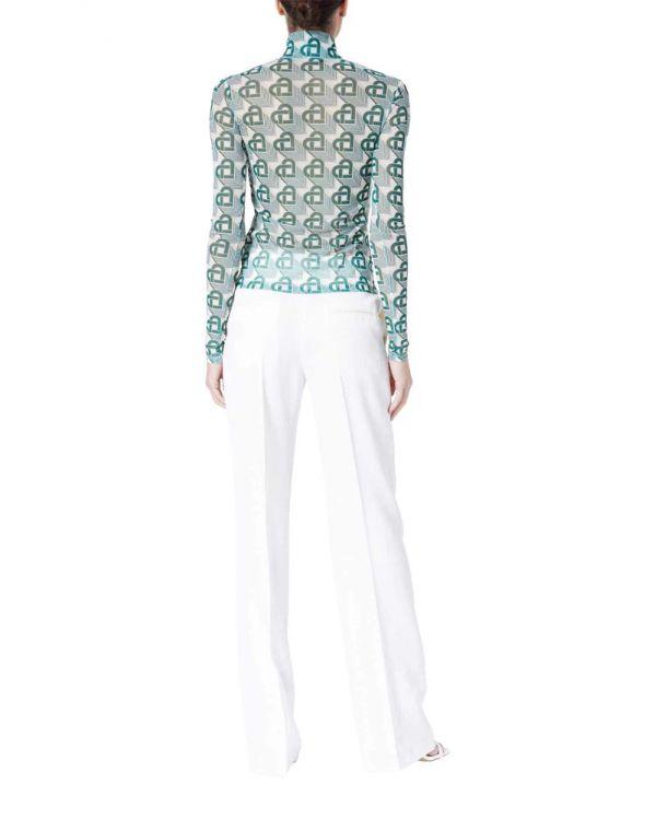 Top MESH HEART MONOGRAMME GREEN
