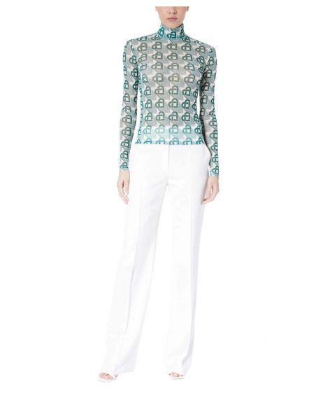 Top MESH HEART MONOGRAMME GREEN