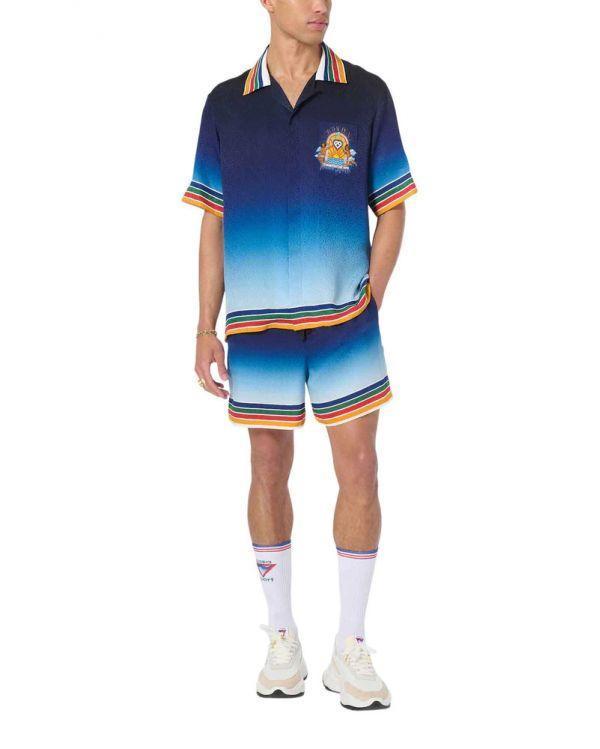MUSIC STUDIO short sleeve silk shirt