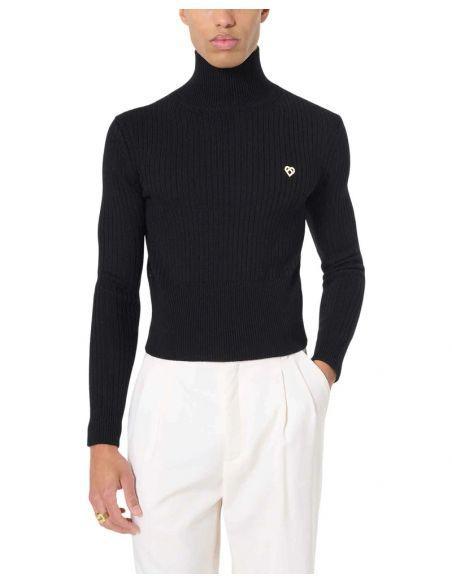 Pull RIB HIGH NECK BLACK