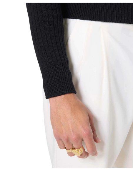 Pull RIB HIGH NECK BLACK