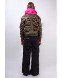 Bombers Kim CROPPED KHAKI / NEON ORANGE