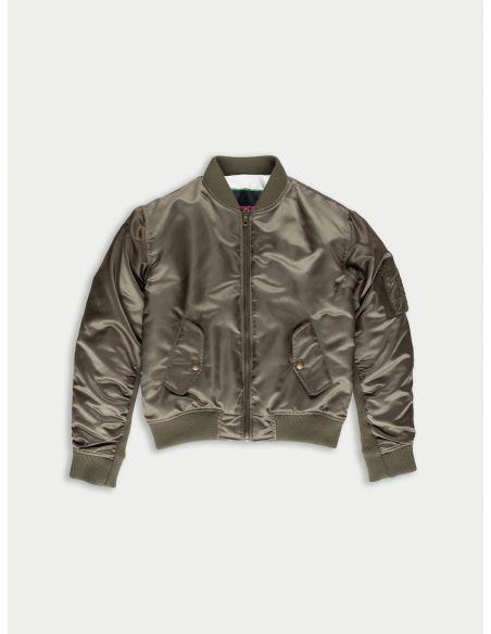 Bombers Kim CROPPED KHAKI / NEON ORANGE