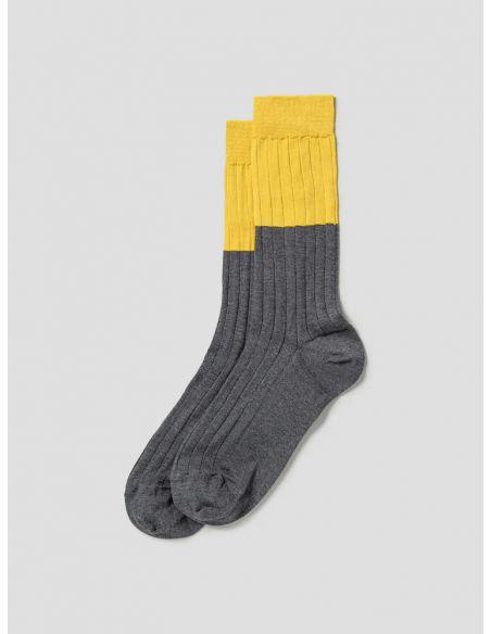 CHAUSSETTES PLAN C BICOLOR YELLOW GREY