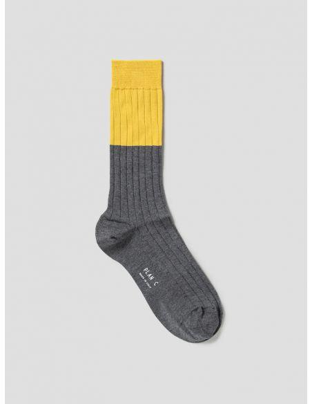 CHAUSSETTES PLAN C BICOLOR YELLOW GREY