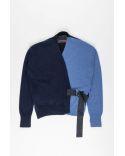 HANDFRAMED CARDIGAN BLUE/NAVY/BLACK